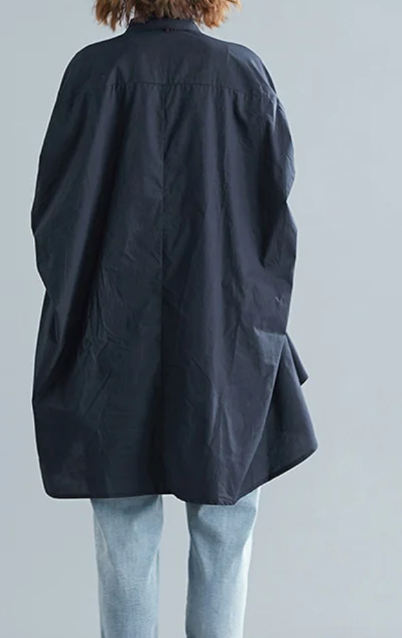 High-Low Oversize Batwing Sleeve Shirt