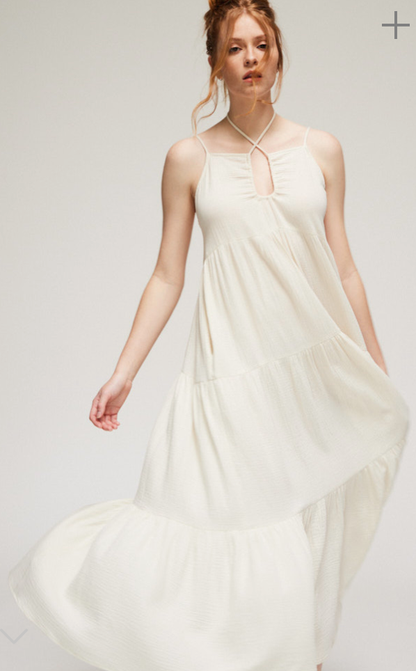 3 TIERED HALTER TOP MAXI DRESS