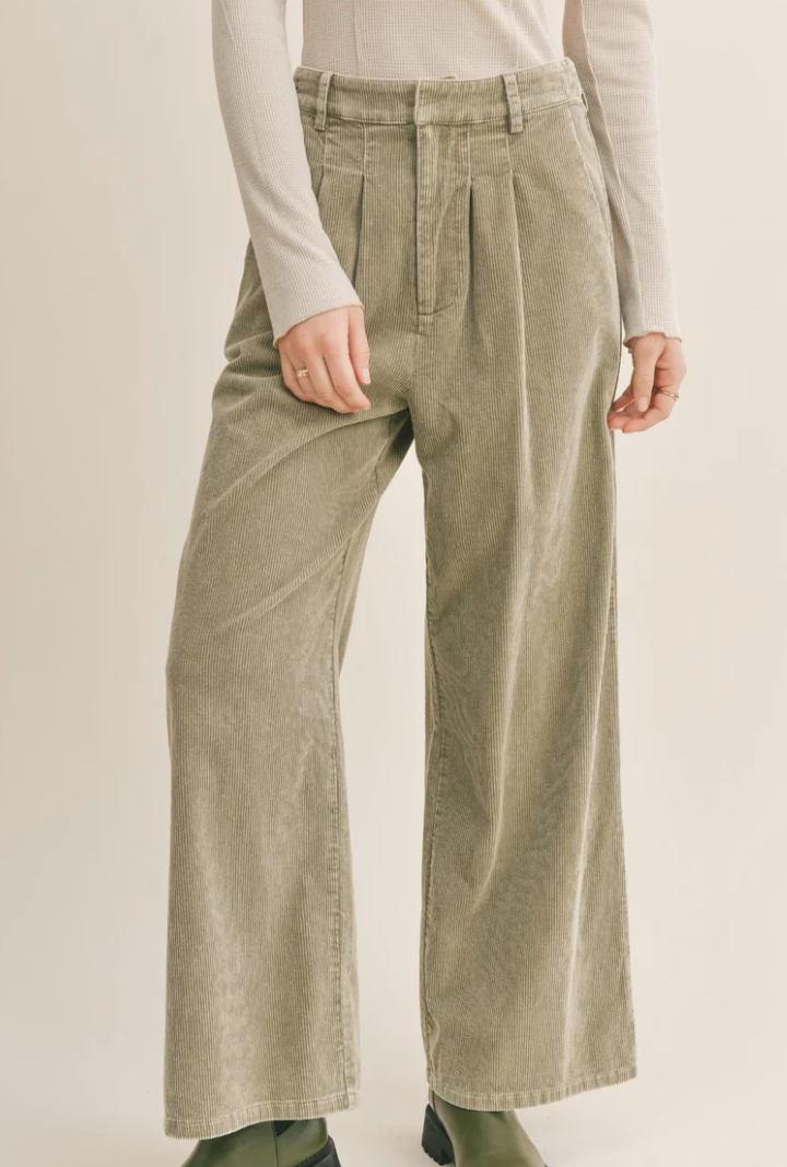 Fall Corduroy Pleated Pant