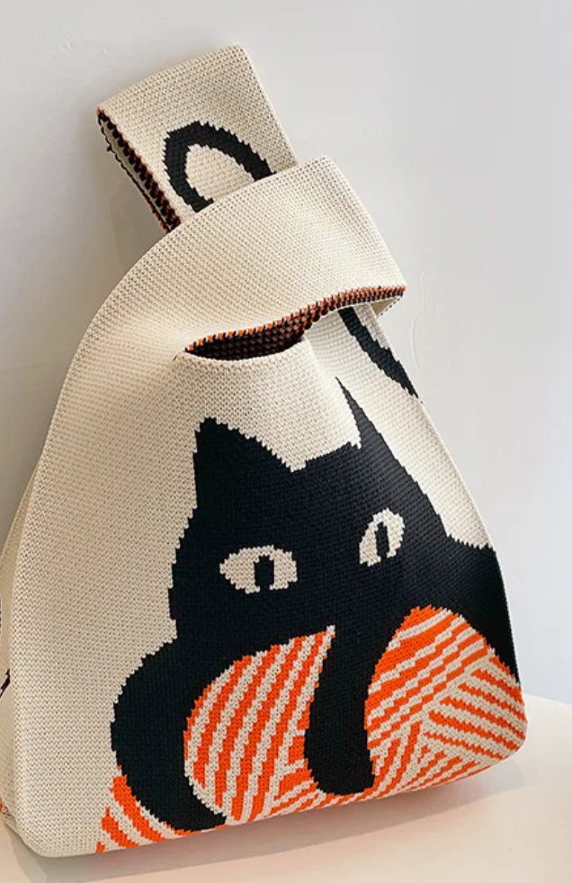 UNIQUE KNITTING CHECKERBOARD HAND BAGS