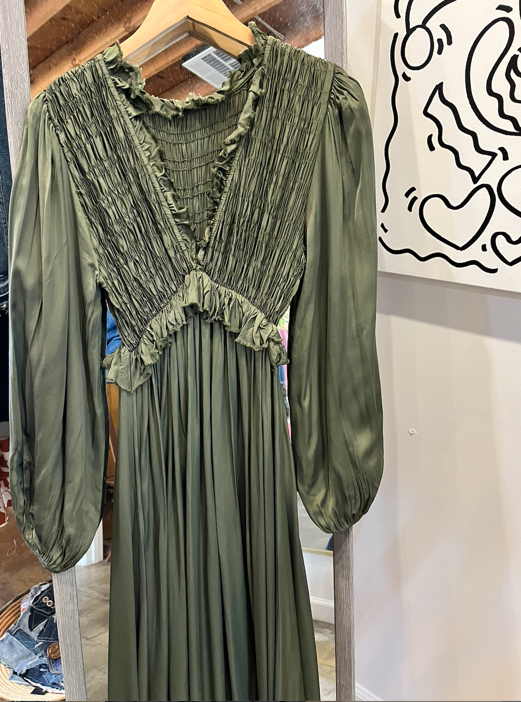 Silky Long Sleeve Maxi Holiday Dress