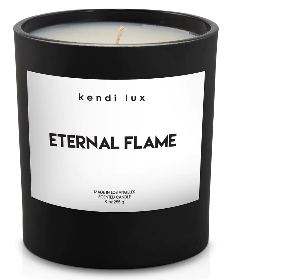 Soy blend candle cotton wick in a black glass tumbler. 8.0 ounces-50hrs