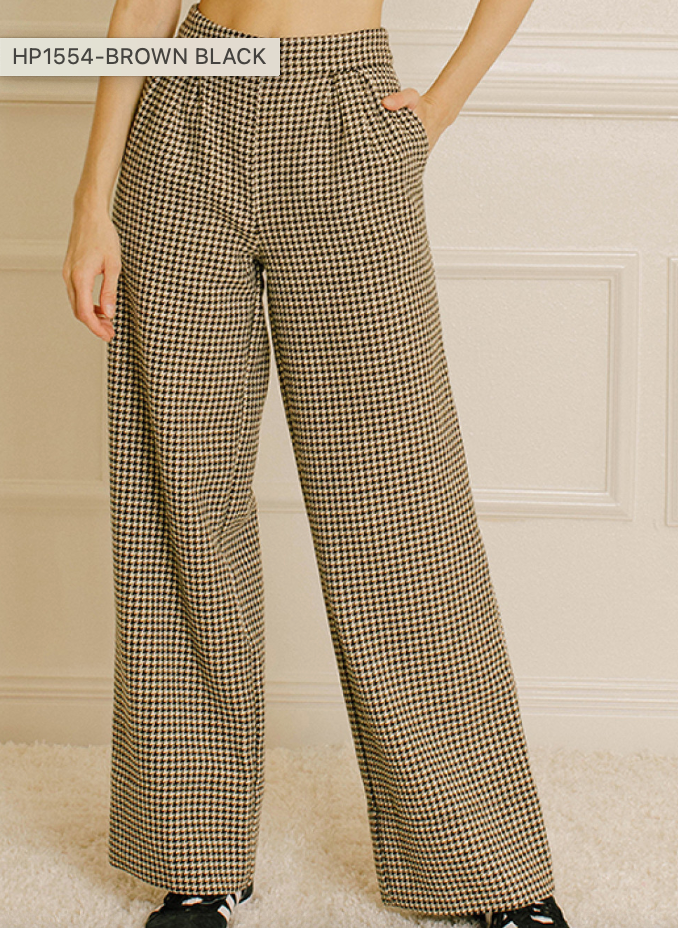 Houndstooth High-Waisted Pant