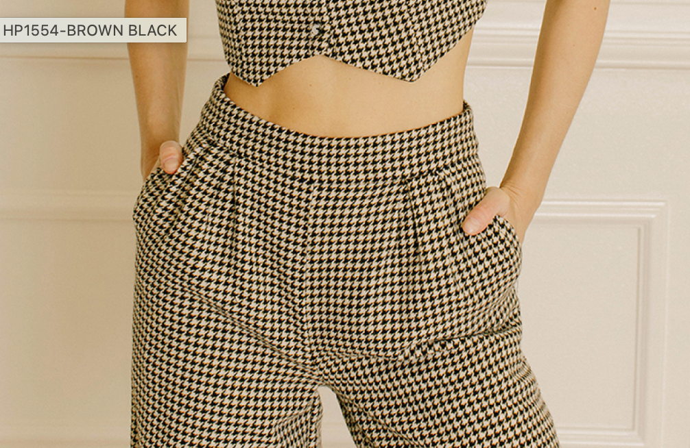 Houndstooth High-Waisted Pant