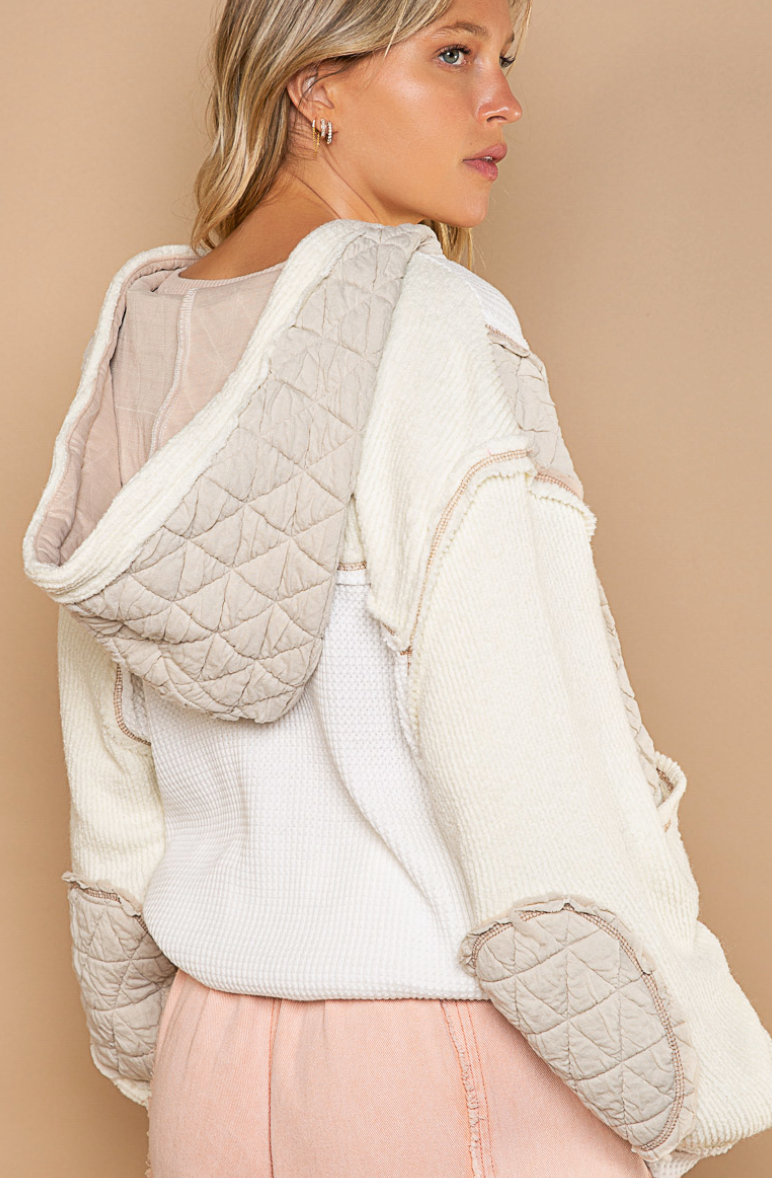 THERMAL QUILTED OVERSIZED LIGHT JACKET WITH HOODIE