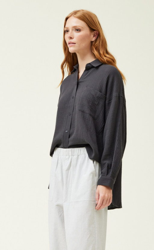 Long Sleeve Button Up Linen Shirt