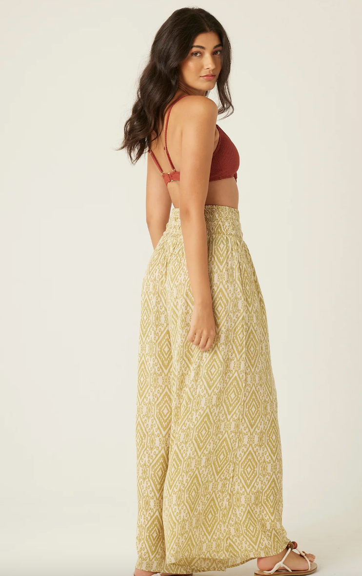 Wide Leg Elastic Waist Cotton Gauze Pant