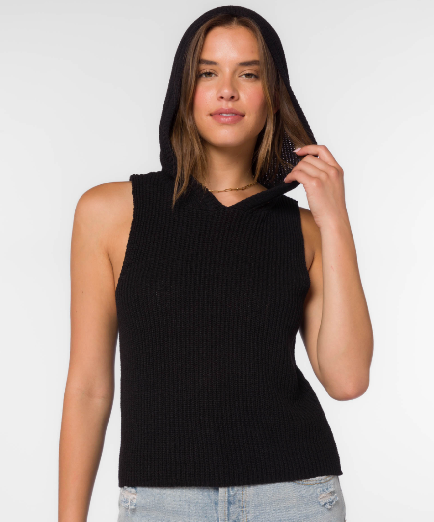 Knit Sleeveless Hoodie