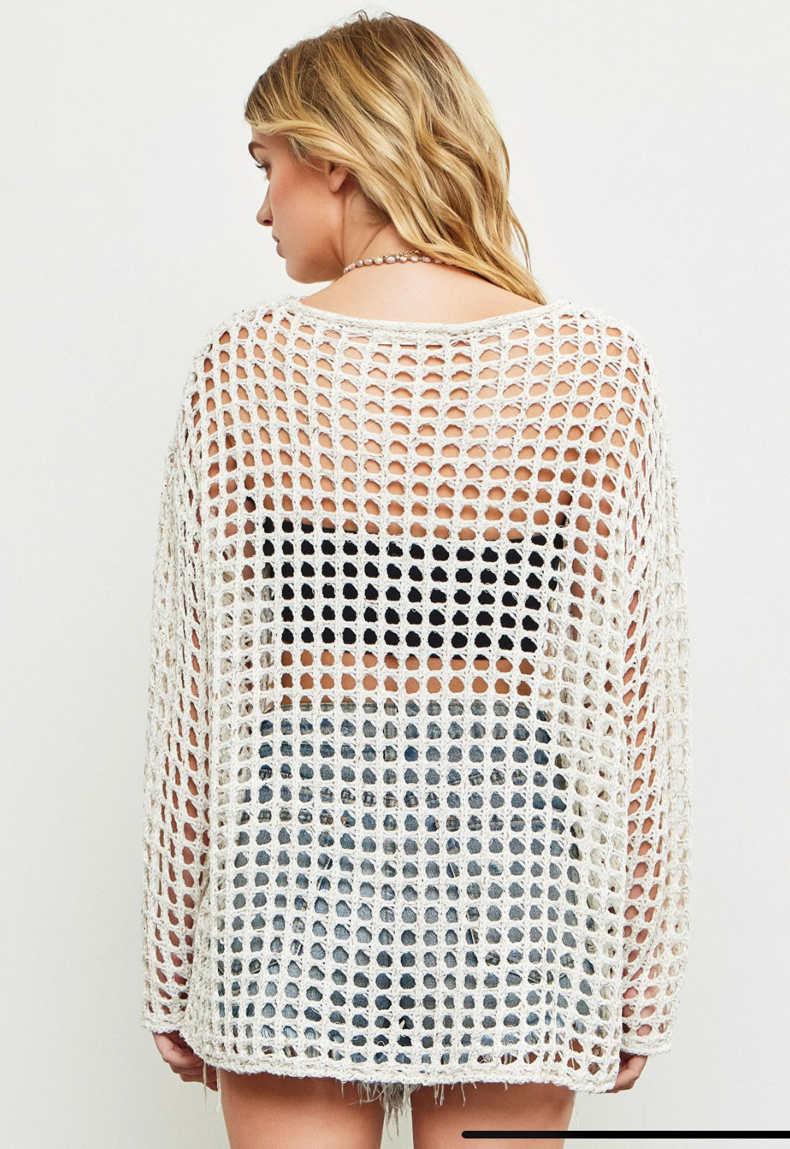 Large Open Weave Crochet Cover Up