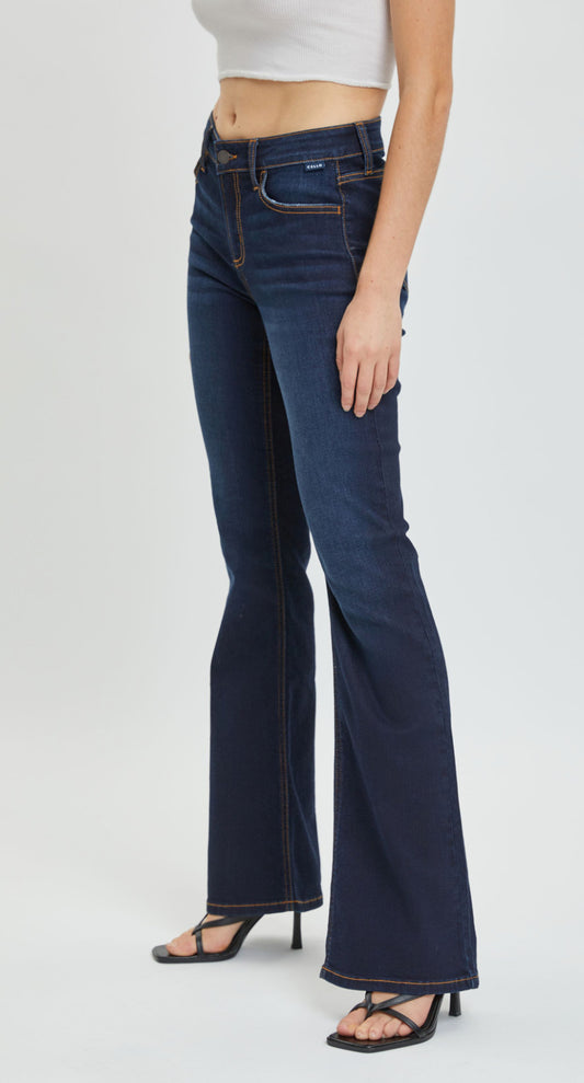 DARK DENIM MID RISE JEAN