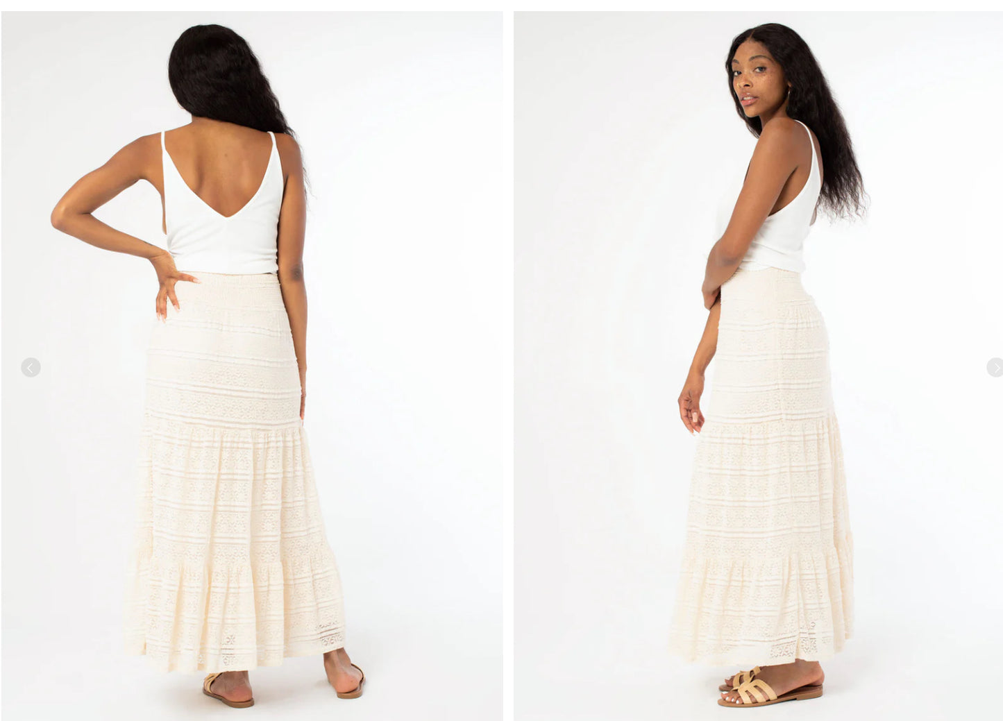 Lace  Teared Maxi Skirt