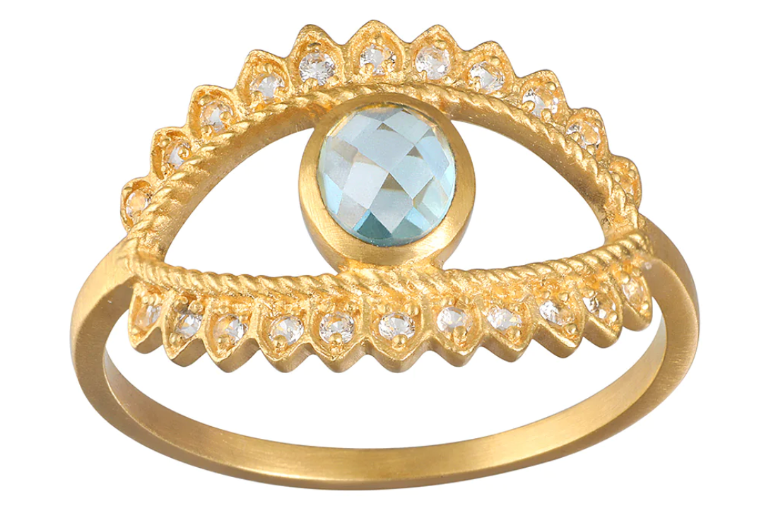 BLUE TOPAZ PROTECTION RING