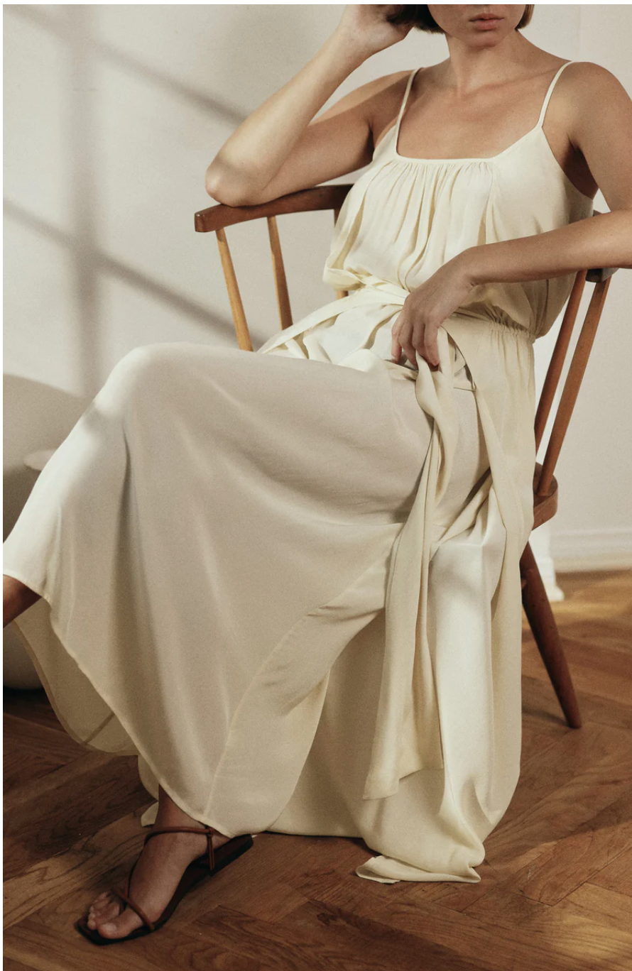 Front Tie Grecian Style Maxi Dress