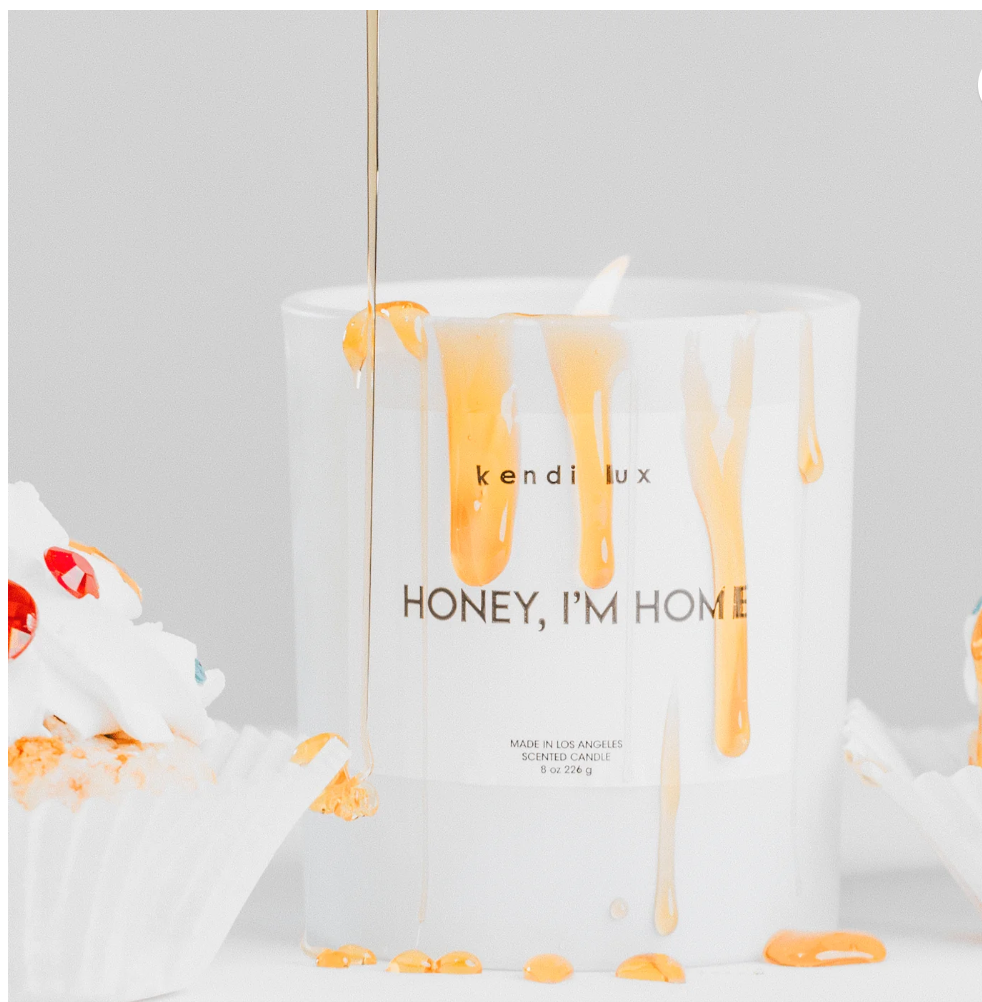 SOY BLEND CANDLE IN 8OZ GLASS TUMBLER-Honey I'm Home