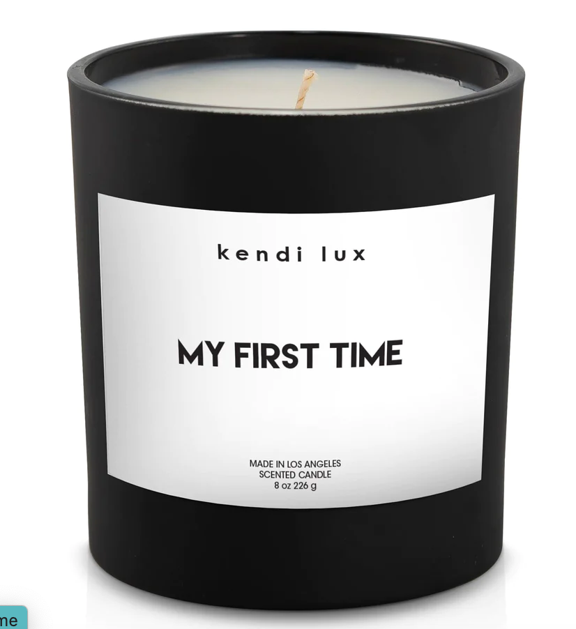 Soy blend candle  black glass tumbler. 8.0 ounces-My First Kiss
