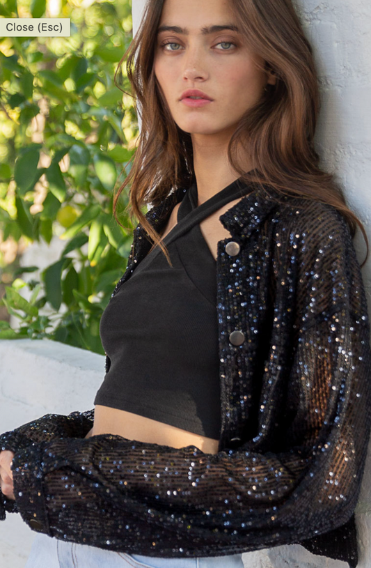 SEQUIN CROP TOP/JACKAT