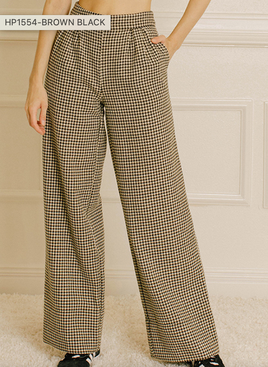 Houndstooth High-Waisted Pant
