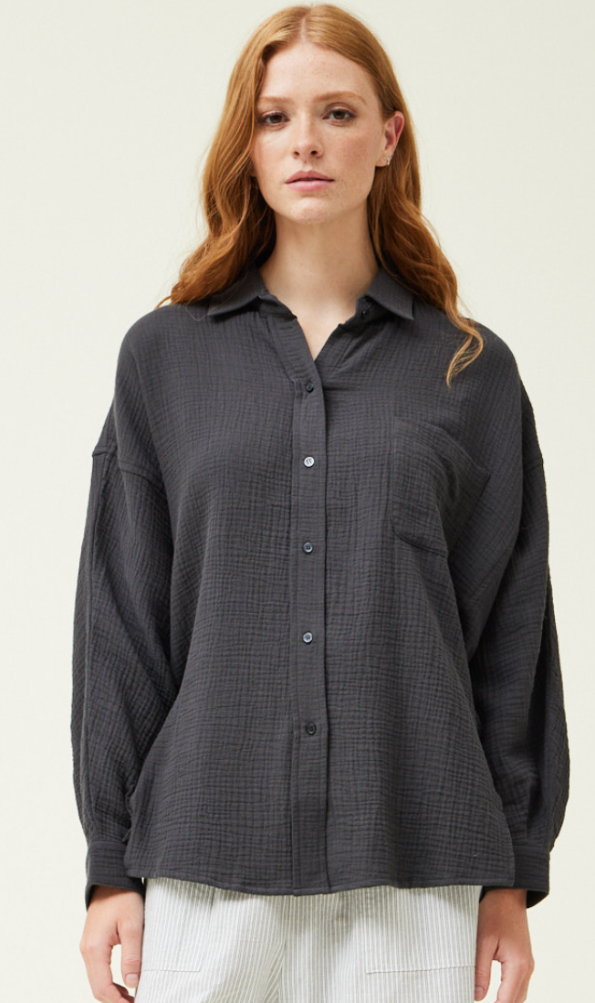 Long Sleeve Button Up Linen Shirt