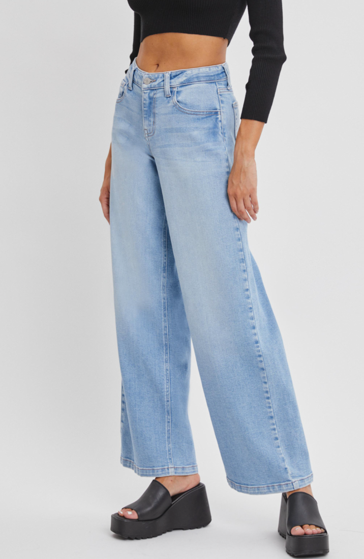 Low Rise Wide Leg Jeans