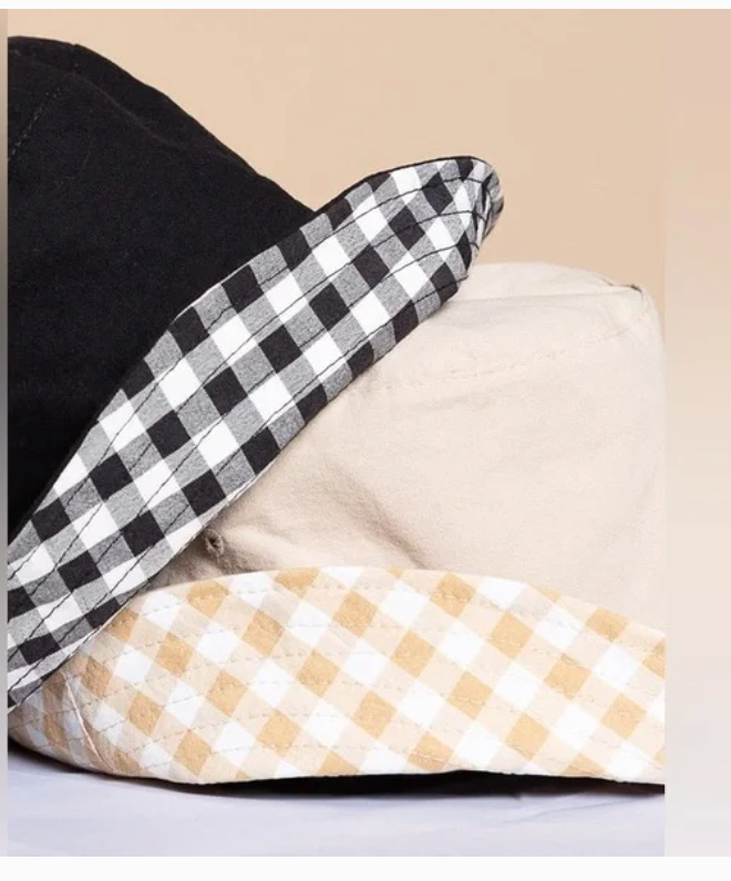 REVERSIBLE GINGHAM BUCKET HATS