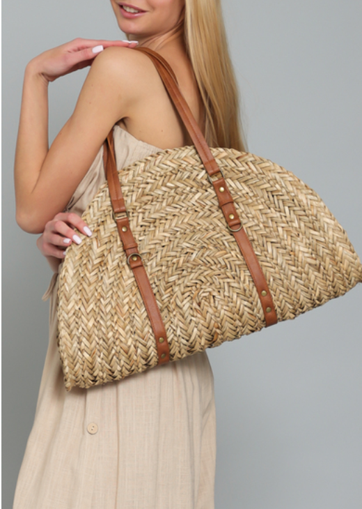 NATURAL WHEAT STRAW SUMMER BAG