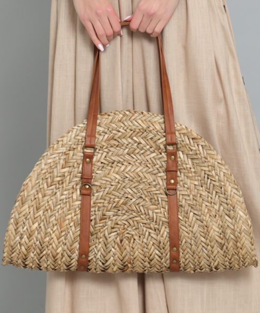 NATURAL WHEAT STRAW SUMMER BAG