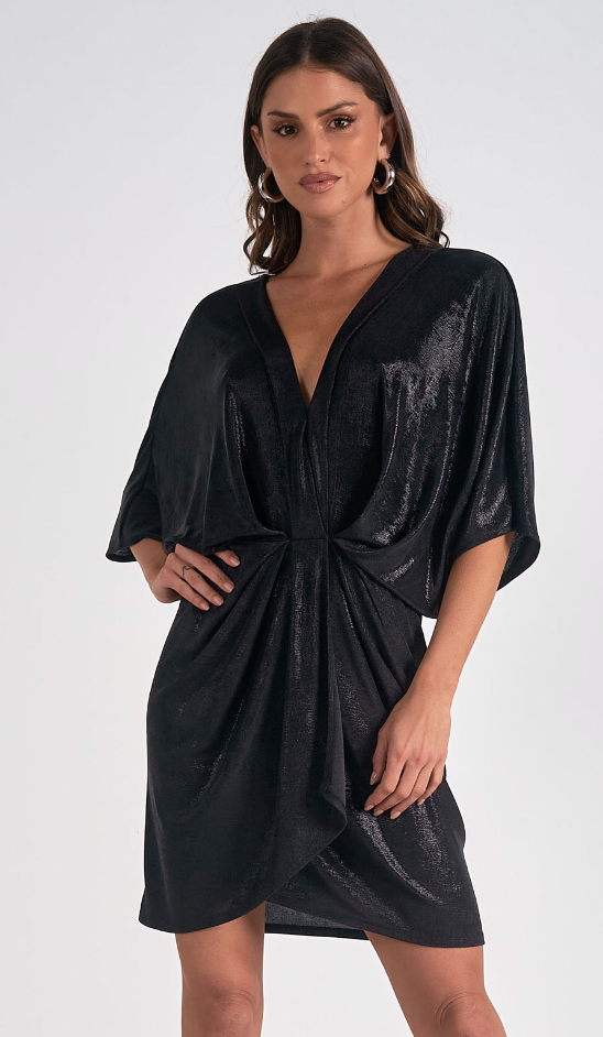 DOLEMAN SLEEVE V-NECK DRESS