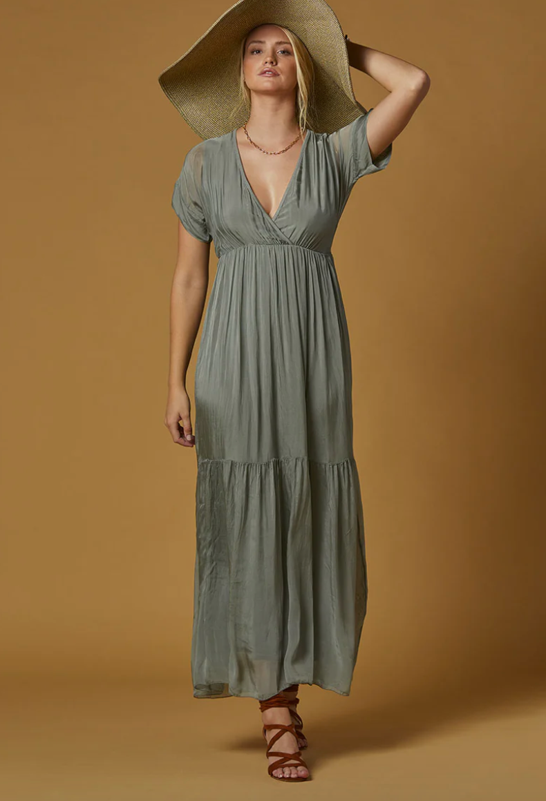 ROMANTIC ITALIAN SILK MIDI DRESS