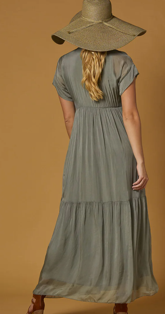 ROMANTIC ITALIAN SILK MIDI DRESS