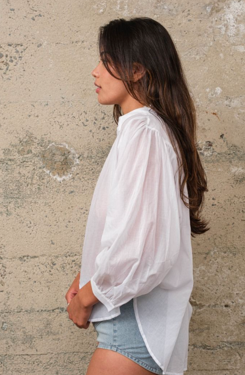 Button Down Linen Blouse