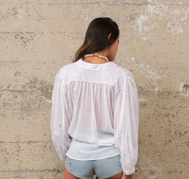 Button Down Linen Blouse