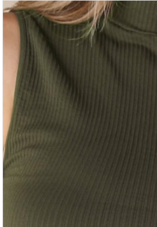 MICRO RIBBED TURTLE NECK SLEEVELESS TOP