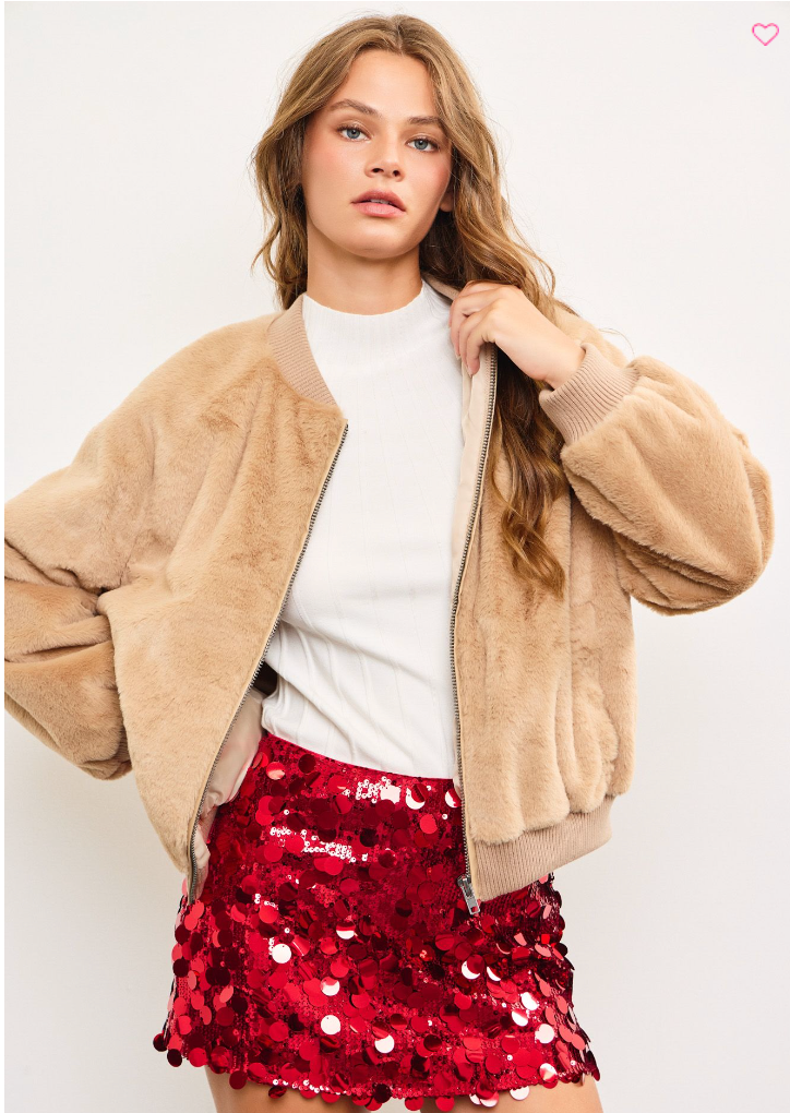 Buttery Soft Faux Fur Bomber Jacket