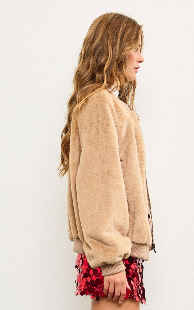 Buttery Soft Faux Fur Bomber Jacket