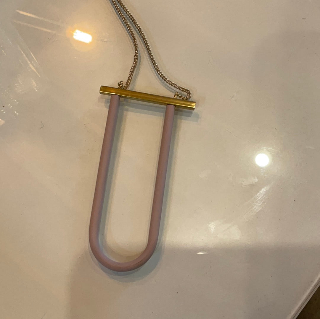Long Copper U Necklace