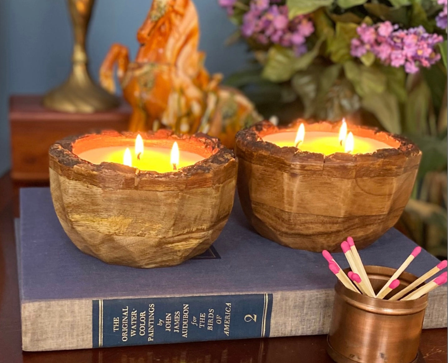 Himalayan Wood Bowel Handmade Soy Candle