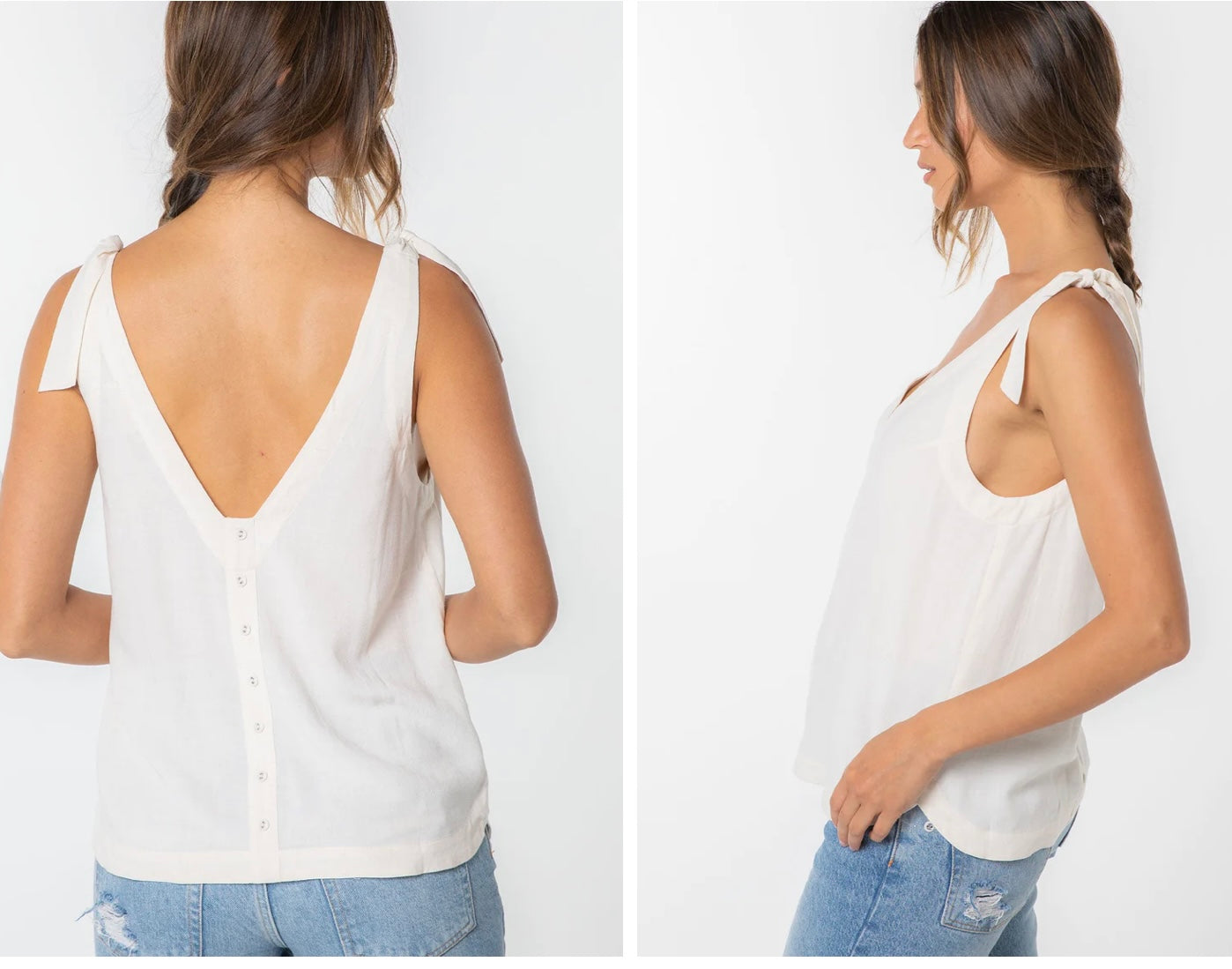 Tank Top with Back Button Detail