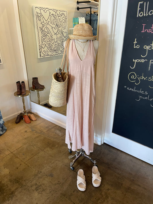 LINEN HALTER MAXI DRESS