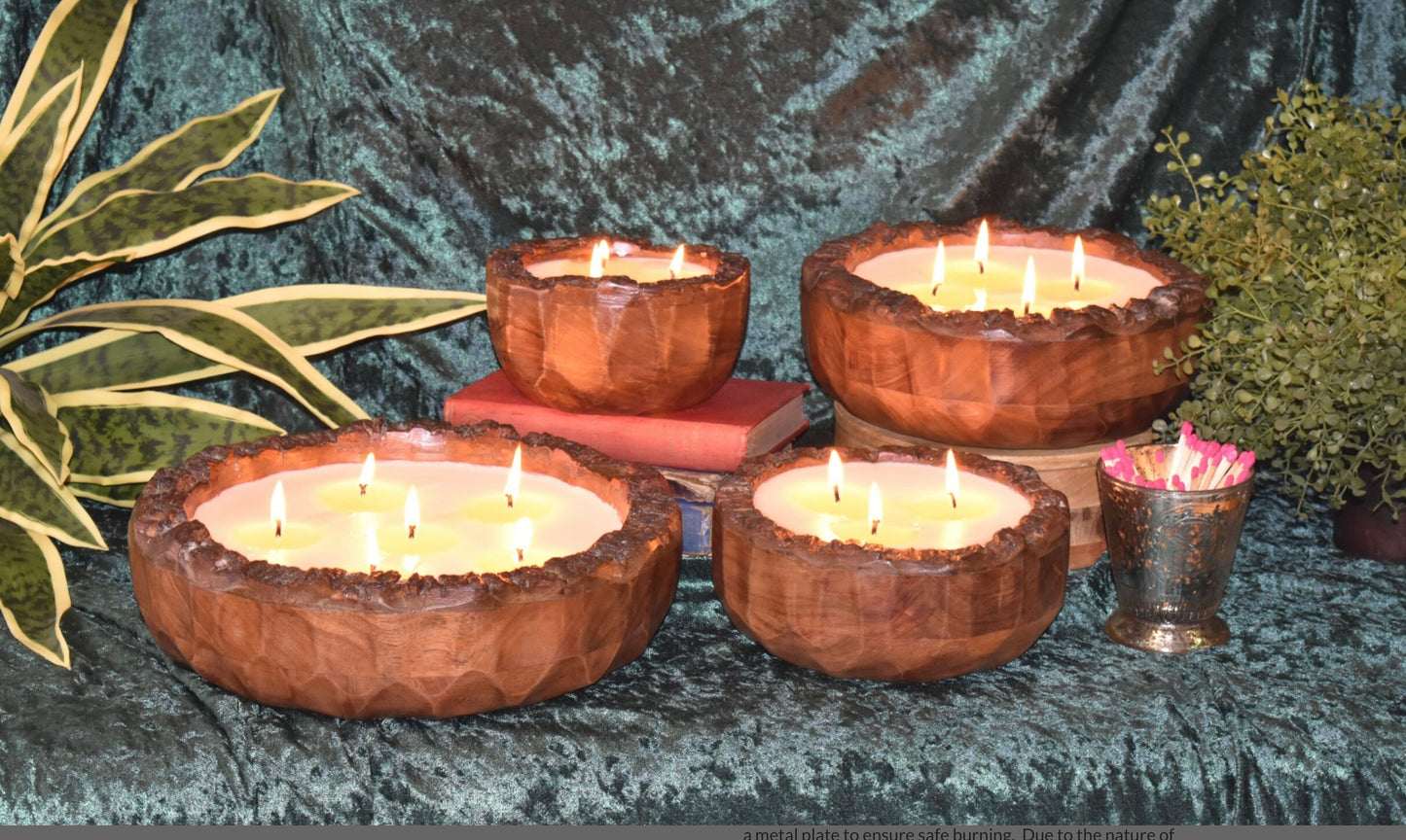 Himalayan Wood Bowel Handmade Soy Candle