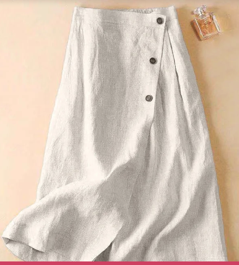 LOOSE BUTTON FRONT SKIRT